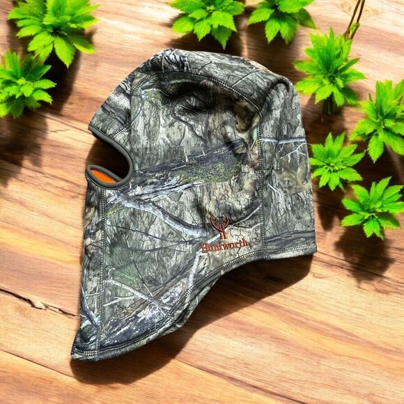 Huntworth Real Tree Camo Insulated Balaclava Face Mask Brown Green Mens One Size - Picture 1 of 7
